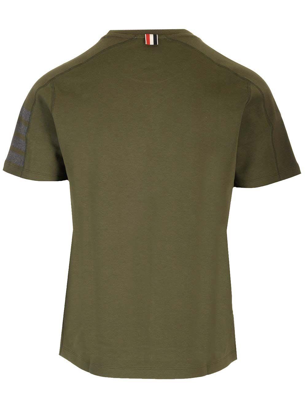 THOM BROWNE 4-bar Cotton Jersey T-shirt In Green Product Image