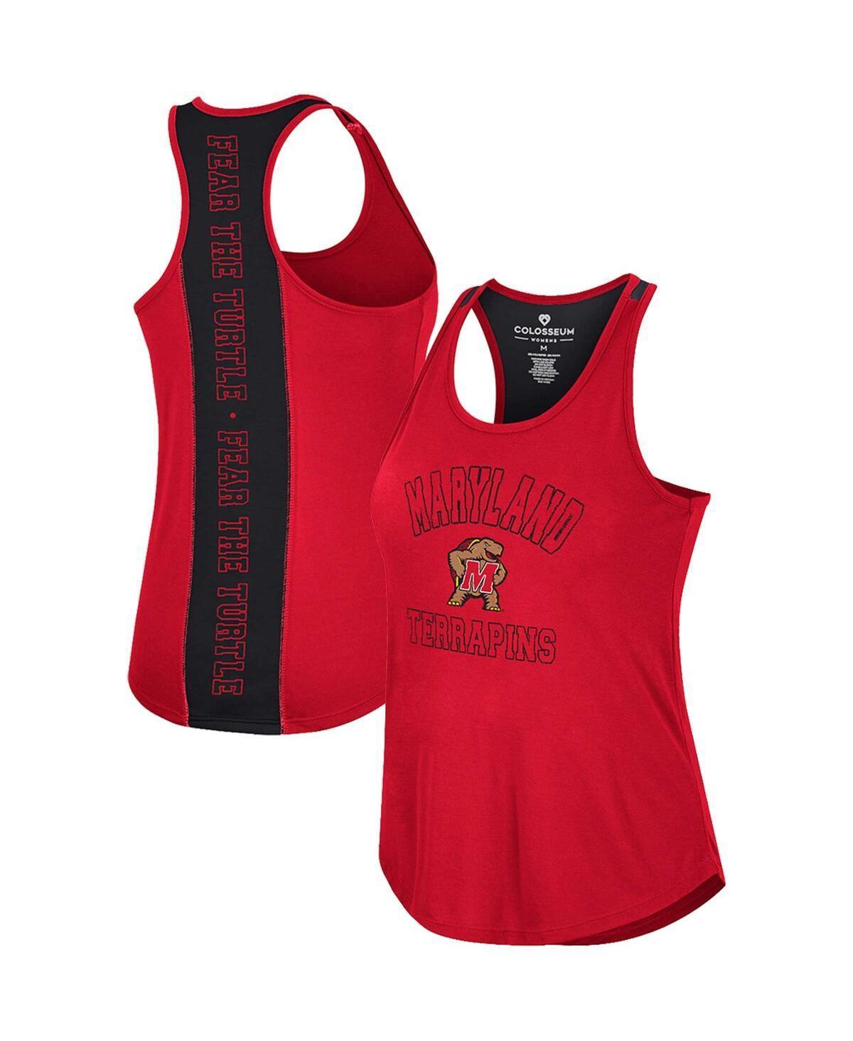 Womens Colosseum Red Maryland Terrapins 10 Days Racerback Scoop Neck Tank Top Product Image