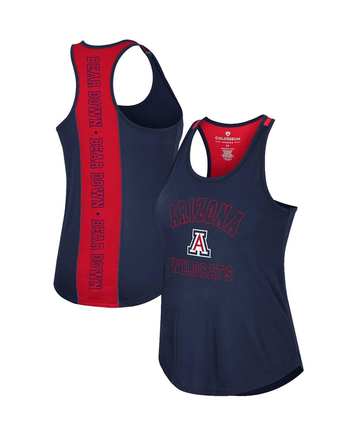 Womens Colosseum Arizona Wildcats 10 Days Racerback Scoop Neck Tank Top Blue Product Image