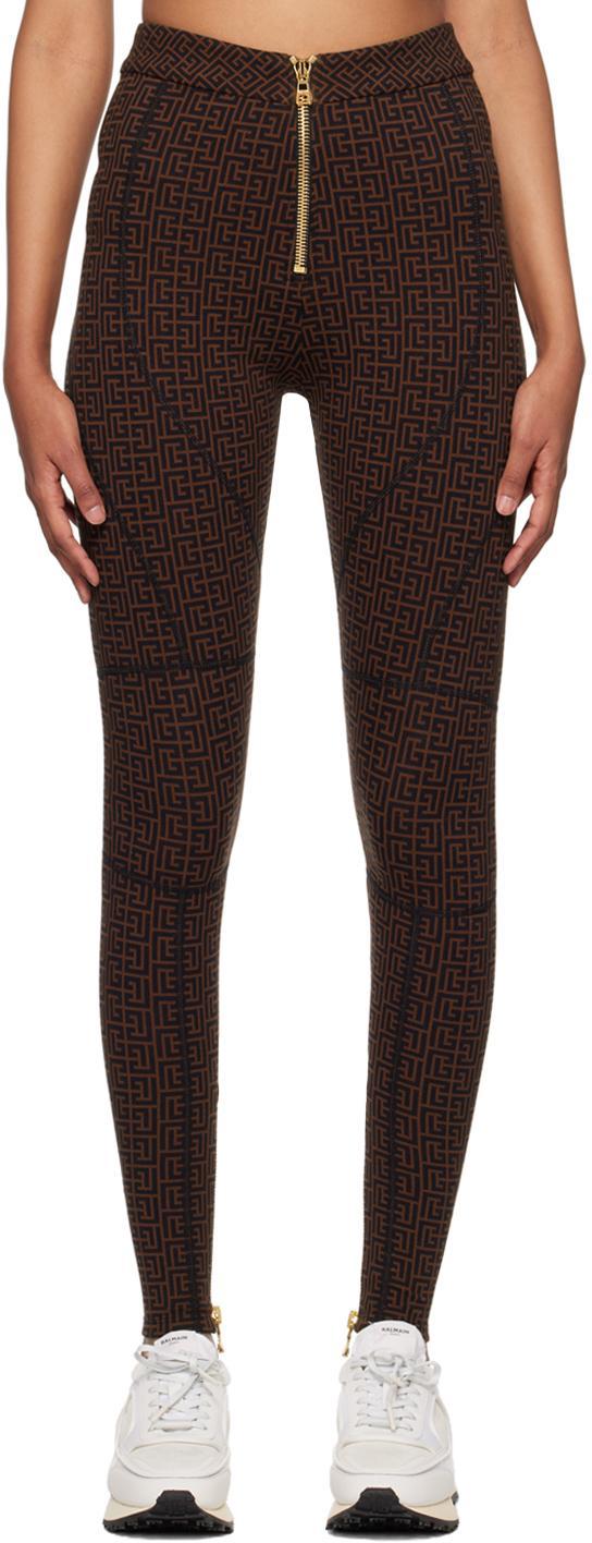 Black & Brown Monogram Leggings In Wby Marron Vif/ Noir Product Image