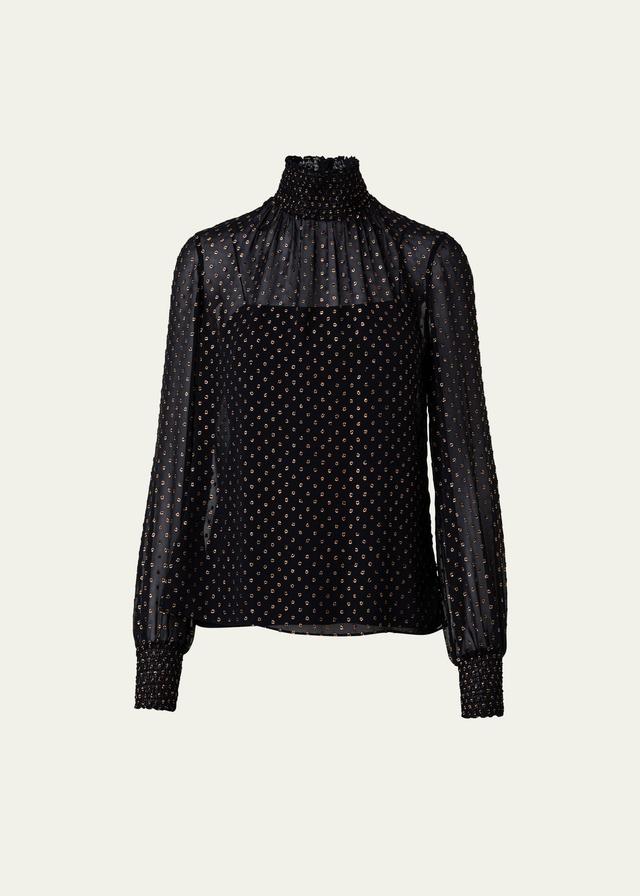 Womens Polka Dot Georgette Blouse Product Image