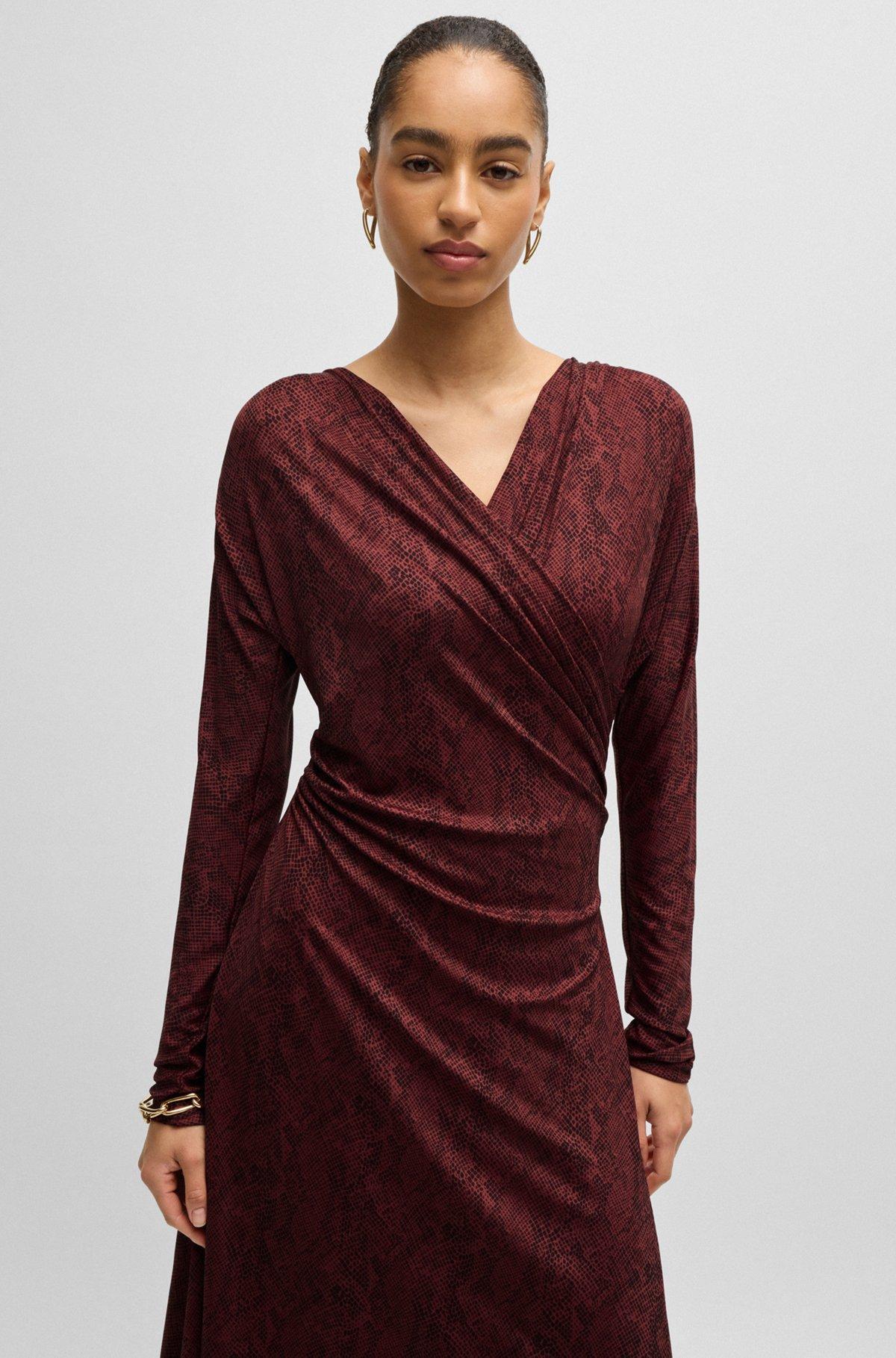 Wrap-front dress in knitted jersey Product Image