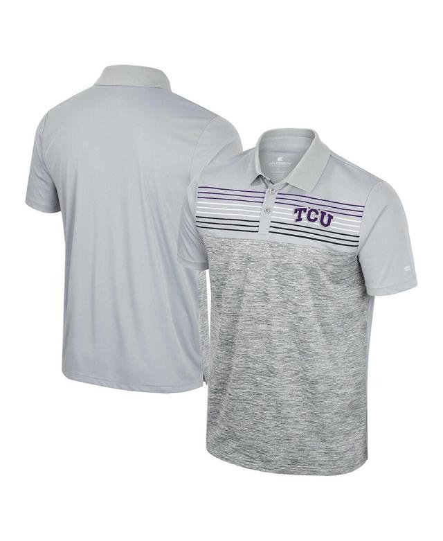 Mens Colosseum Gray TCU Horned Frogs Cybernetic Polo Product Image