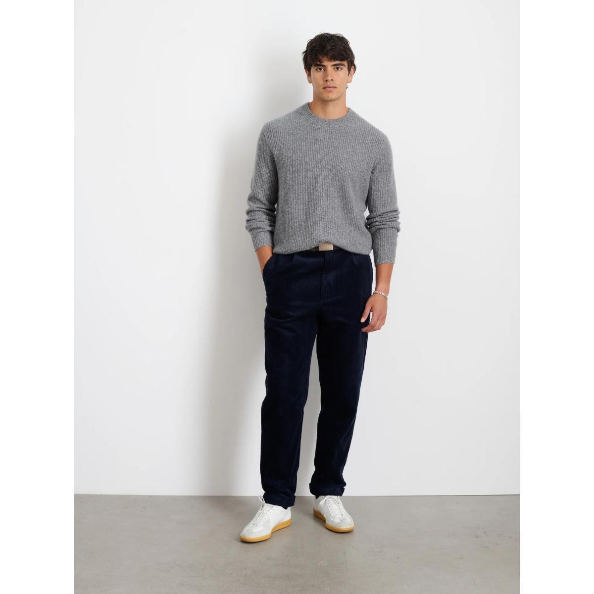 Standard Pleated Pant Dark Navy Corduroy Product Image