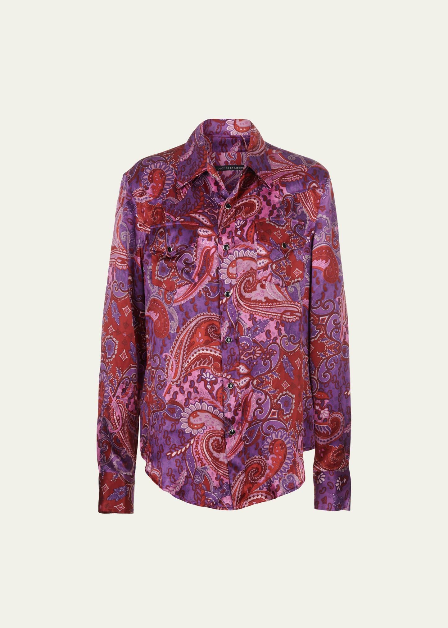 Mens Stevie Silk Charmeuse Western Shirt Product Image