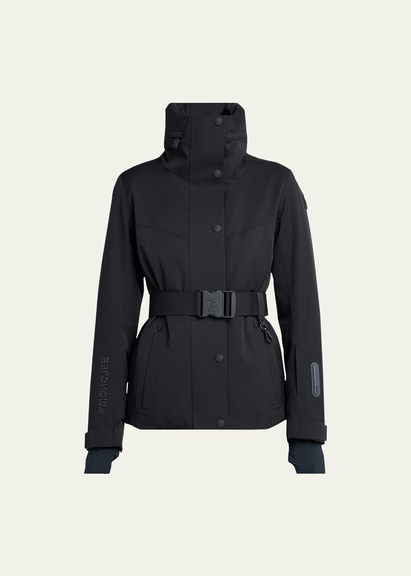 Womens Hainet Belted Stretch-Nylon Jacket Product Image