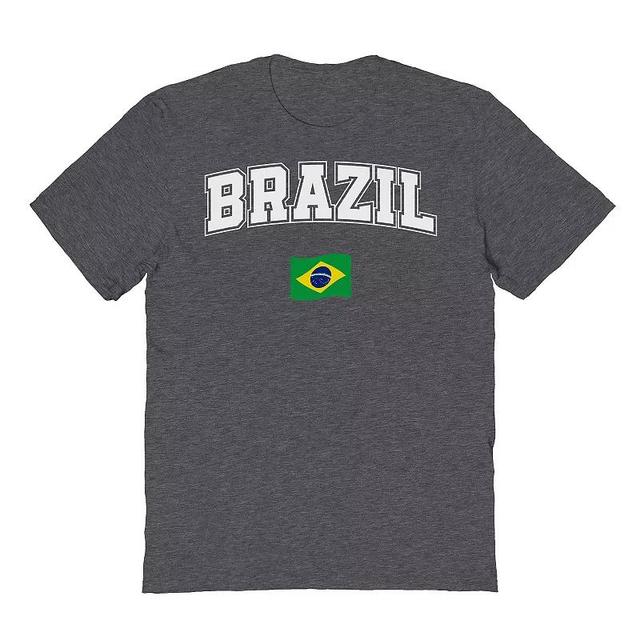 Mens Brazil Flag Graphic Tee Dark Grey Product Image