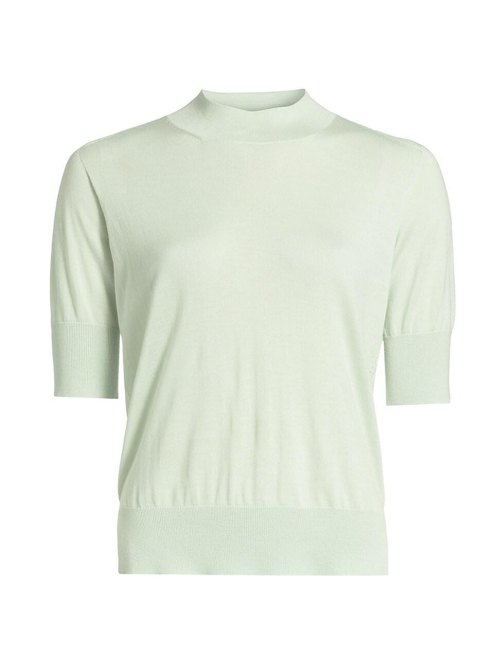 Womens Luxe Blend Rib-Knit Trim Top Product Image