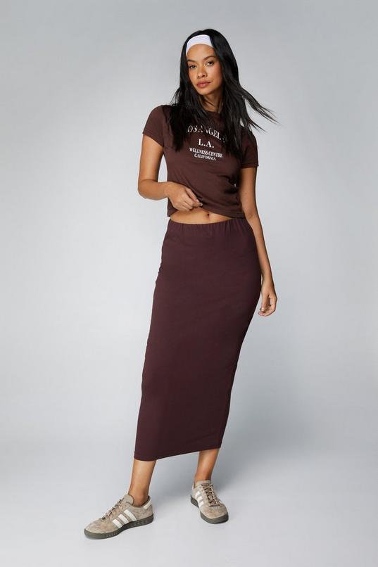 Basic Jersey Midi Skirt Product Image