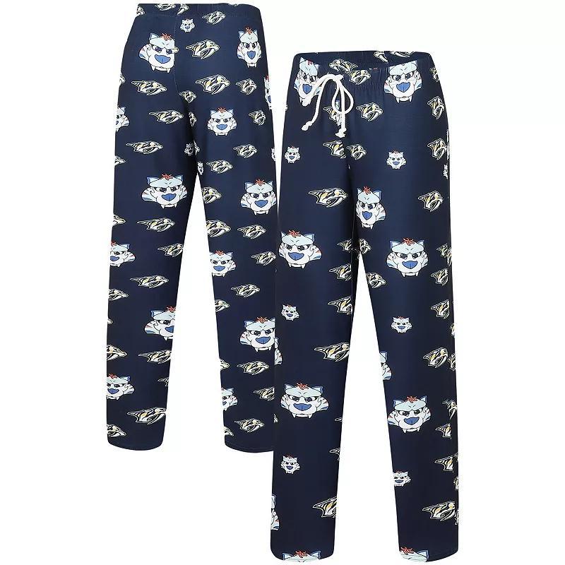 Womens Concepts Sport Navy Nashville Predators Gauge Allover Print Knit Sleep Pants Pdt Blue Product Image