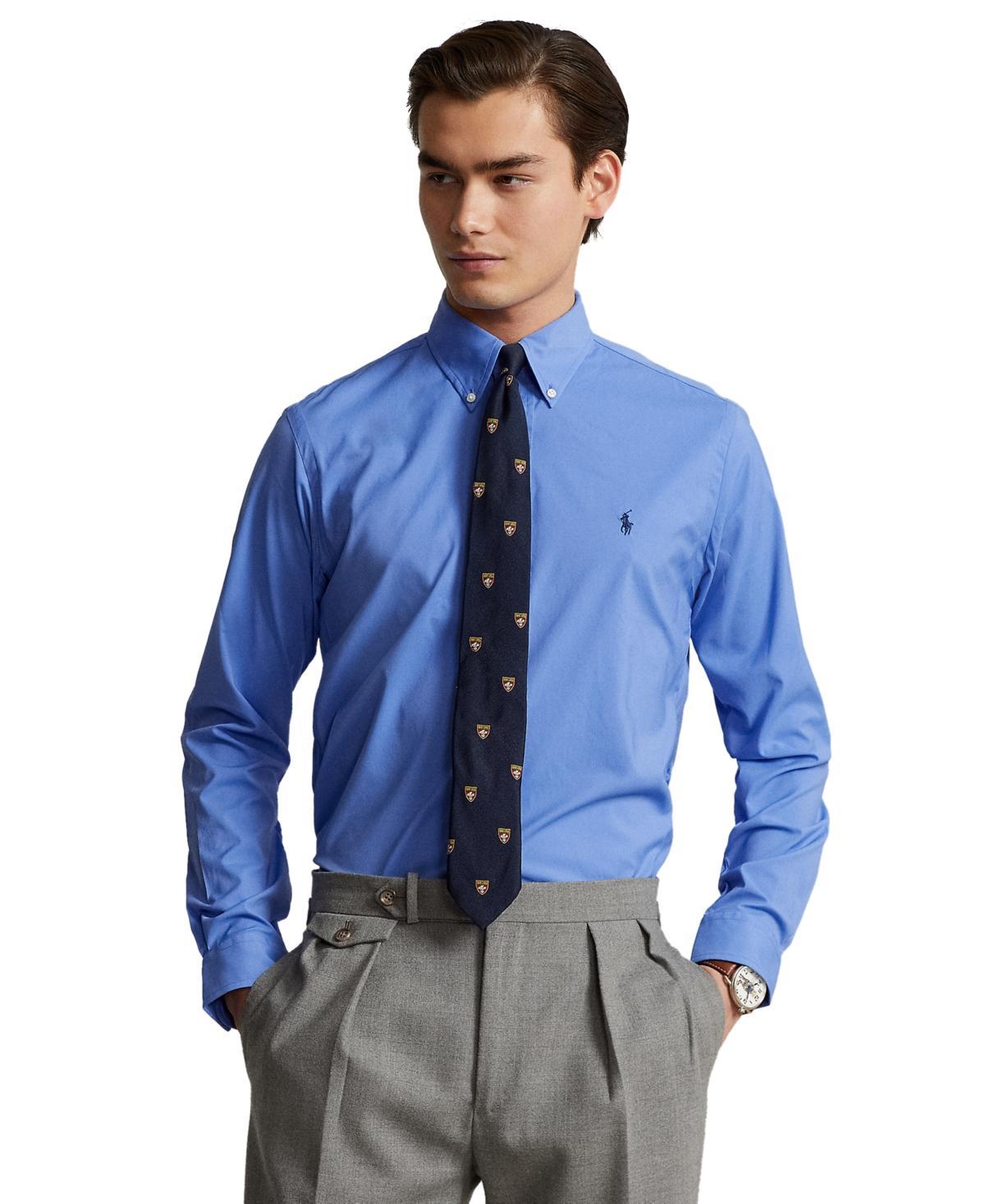 Men's Classic-fit Performance Twill Shirt In Harbor Island Blue Product Image