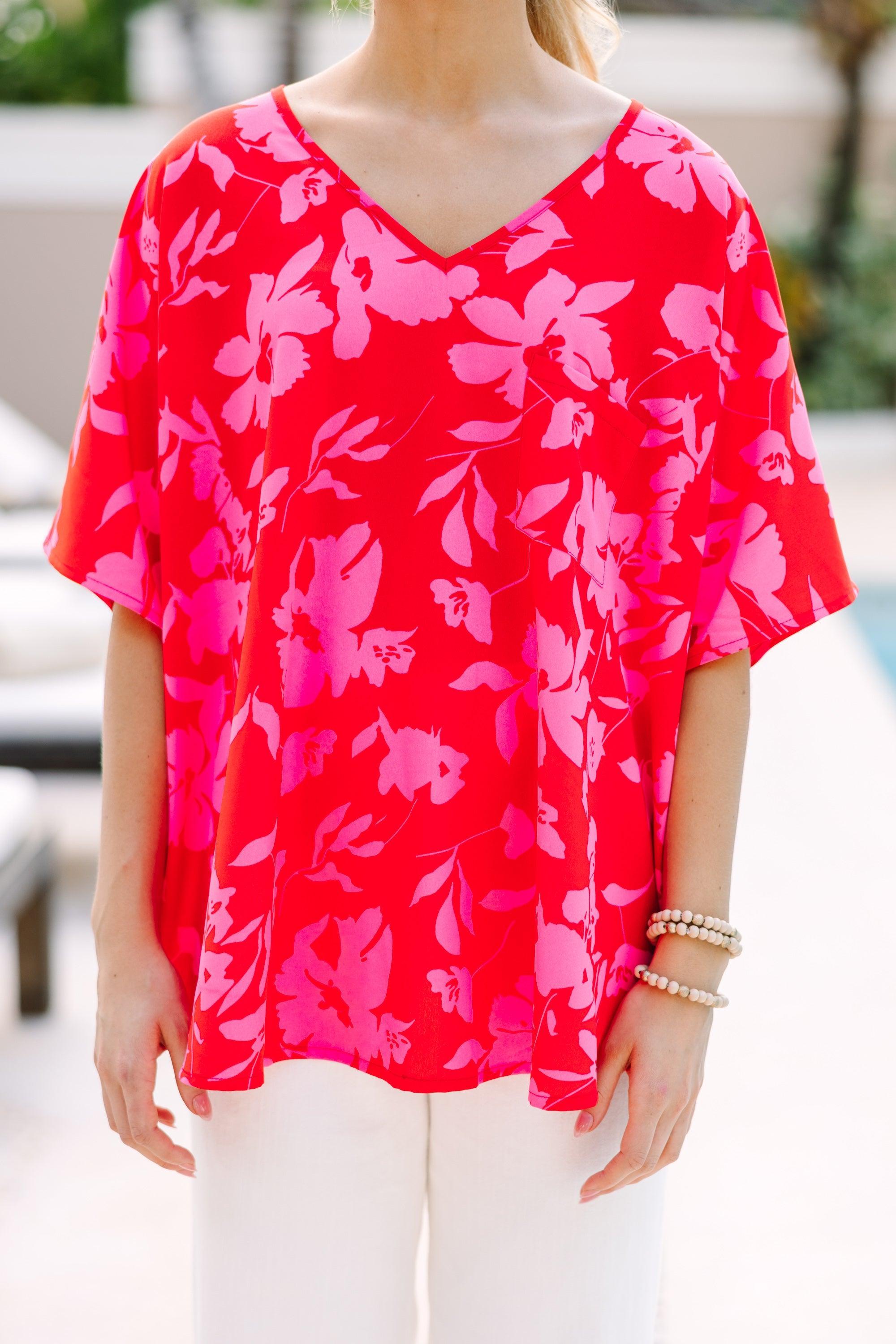 Couldn't Be Better Red Floral Top Female Product Image