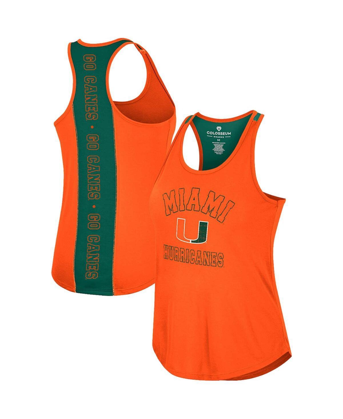 Womens Colosseum Orange Miami Hurricanes 10 Days Racerback Scoop Neck Tank Top Product Image