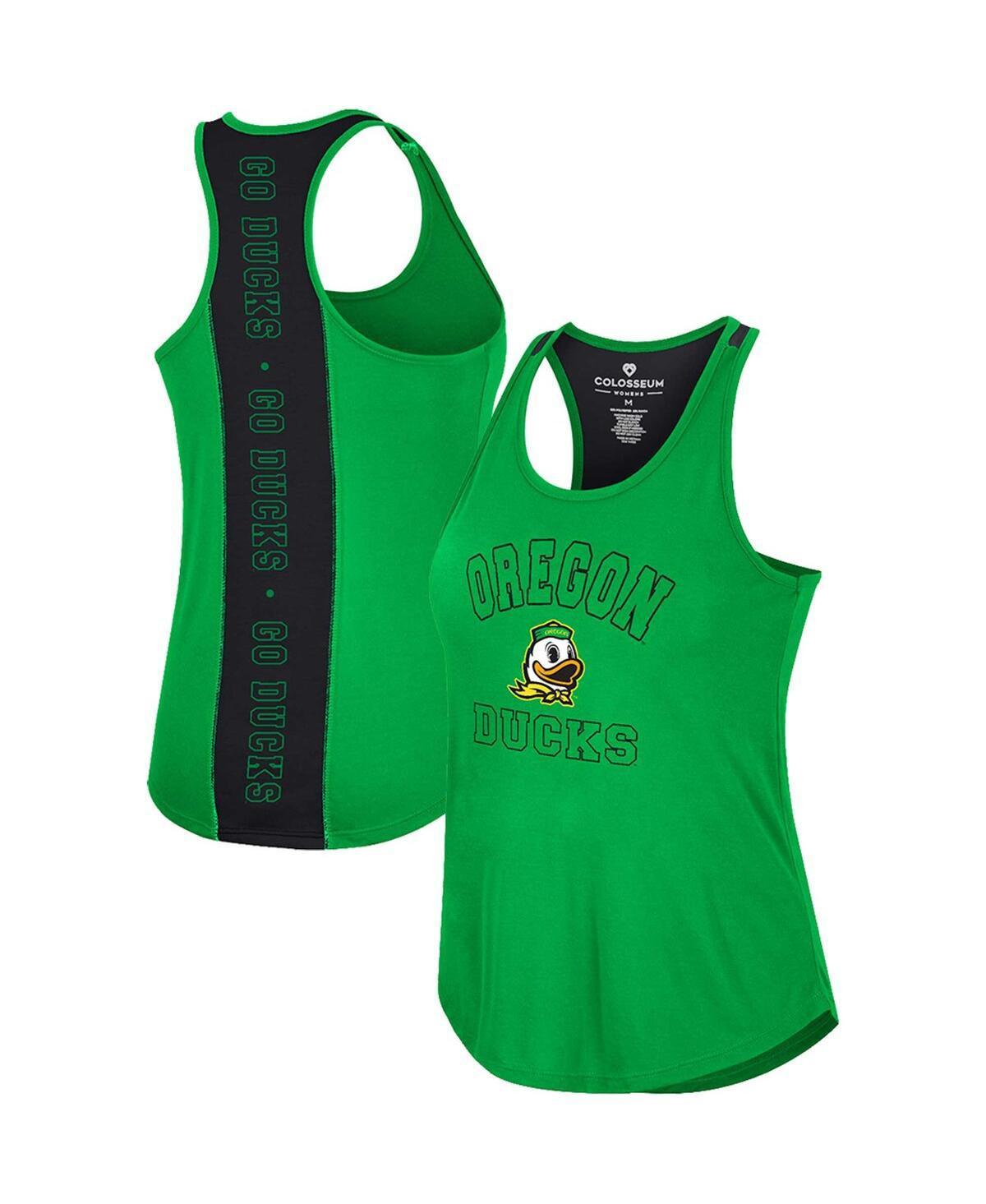 Womens Colosseum Green Oregon Ducks 10 Days Racerback Scoop Neck Tank Top Product Image