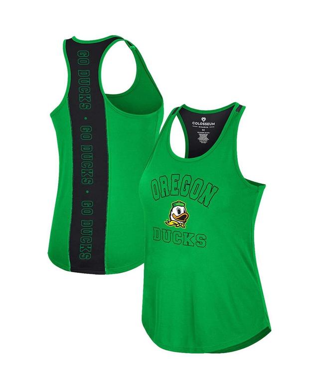 Womens Colosseum Green Oregon Ducks 10 Days Racerback Scoop Neck Tank Top Product Image