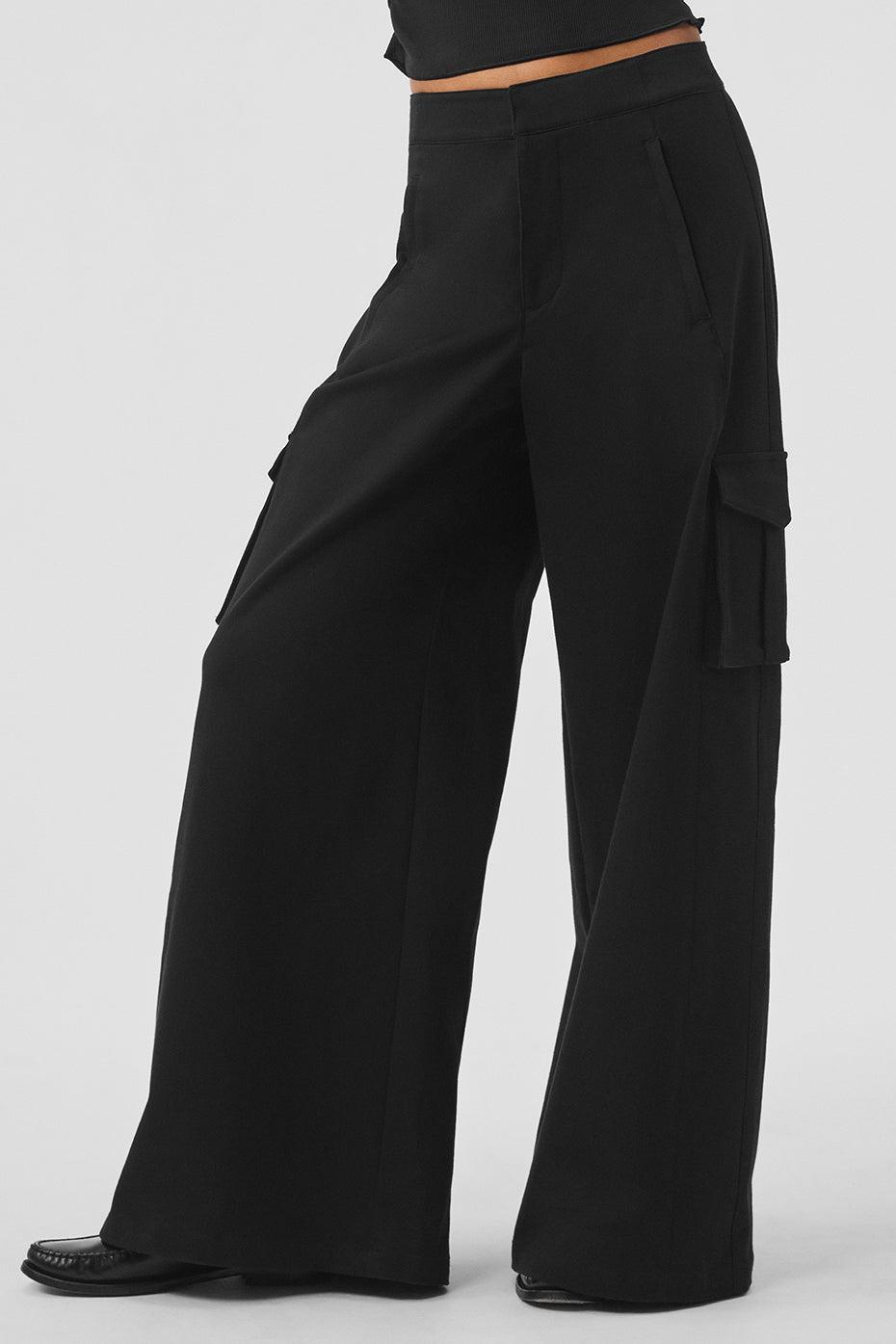 Show Off Cargo Wide Leg Trouser (Regular) - Black Female Product Image