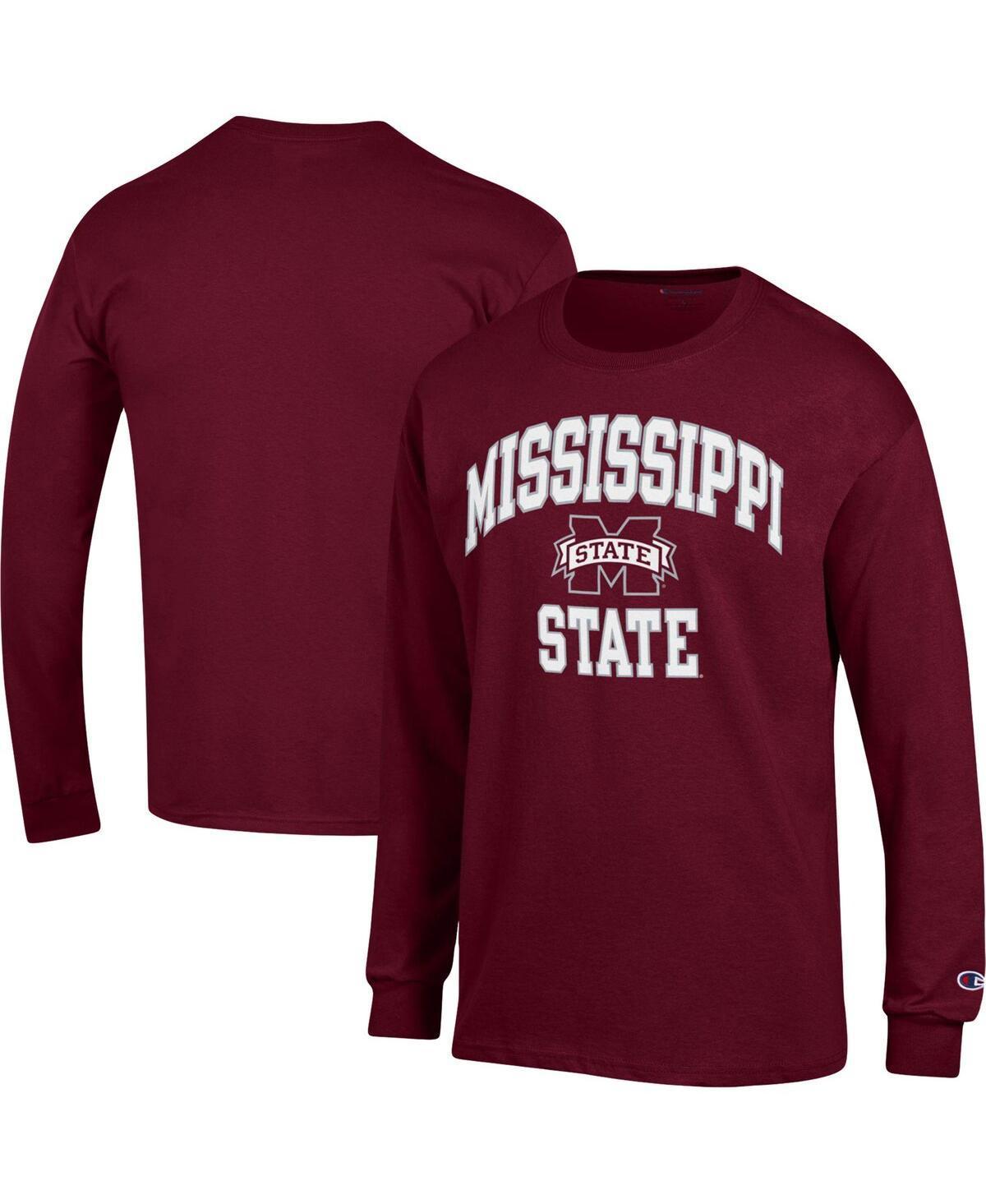 Mens Champion Maroon Mississippi State Bulldogs High Motor Long Sleeve T-shirt Product Image