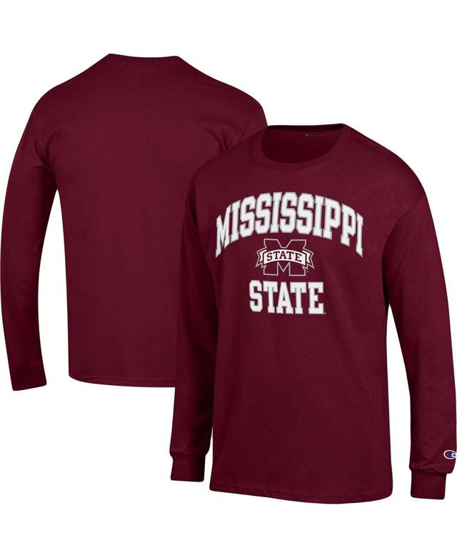 Mens Champion Maroon Mississippi State Bulldogs High Motor Long Sleeve T-Shirt Product Image