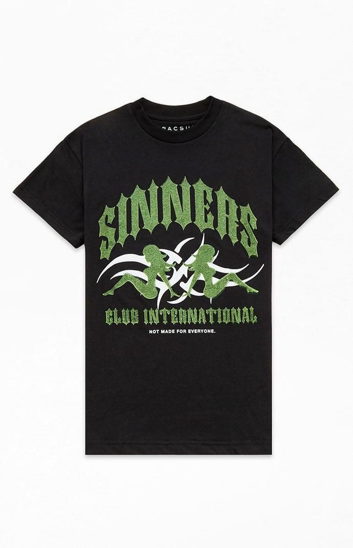 Men's Sinner Rhinestone T-Shirt Product Image