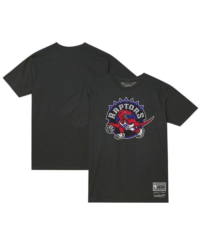 Mens and Womens Mitchell & Ness Black Toronto Raptors Hardwood Classics Mvp Throwback Logo T-shirt Product Image