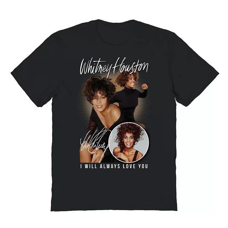 Mens Whitney Houston Gold Collage Graphic Tee Product Image