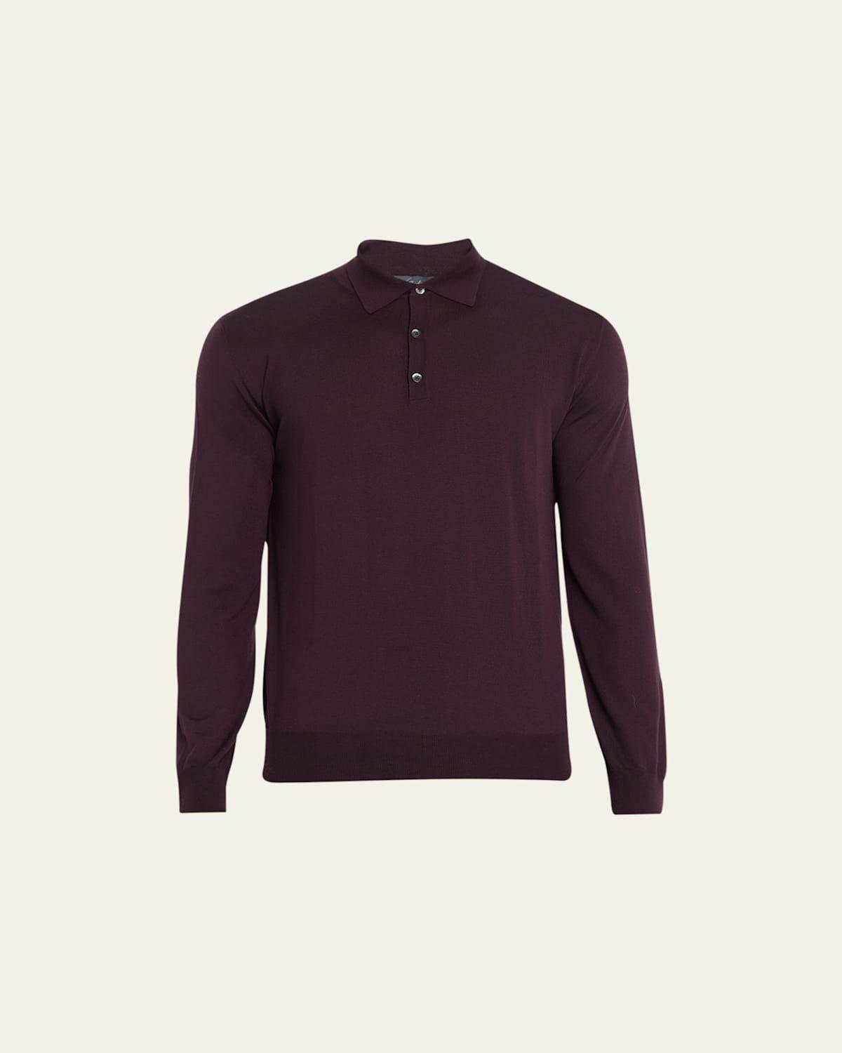 Mens Superfine Merino Polo Sweater Product Image