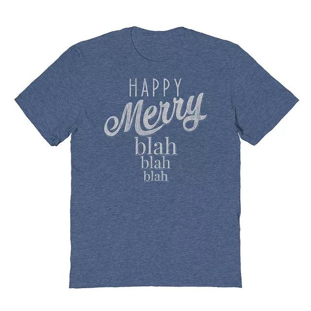 Mens Happy Merry Blah Graphic Tee, Womens Grey Indigo Product Image