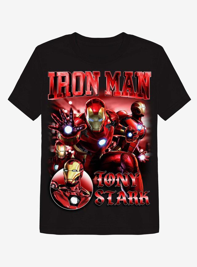 Marvel Iron Man Collage Boyfriend Fit Girls T-Shirt Product Image