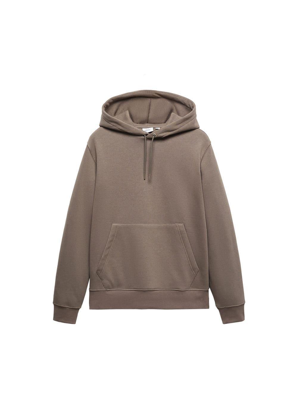 MANGO MAN - Cotton kangaroo-hooded sweatshirt mink greyMen Product Image