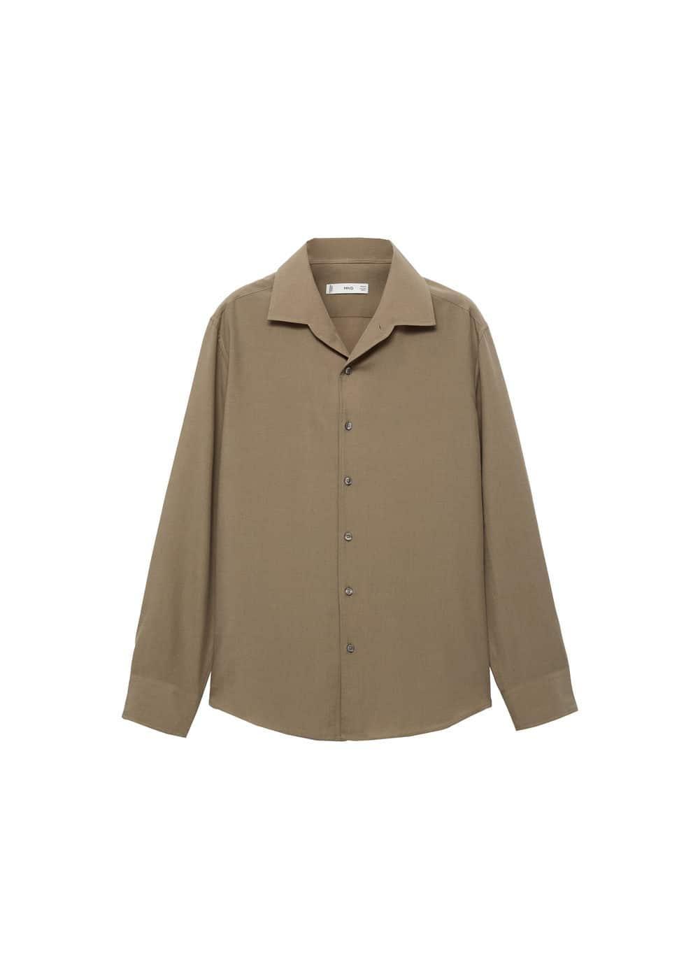 Mango Mens Lyocell Shirt Brown Product Image