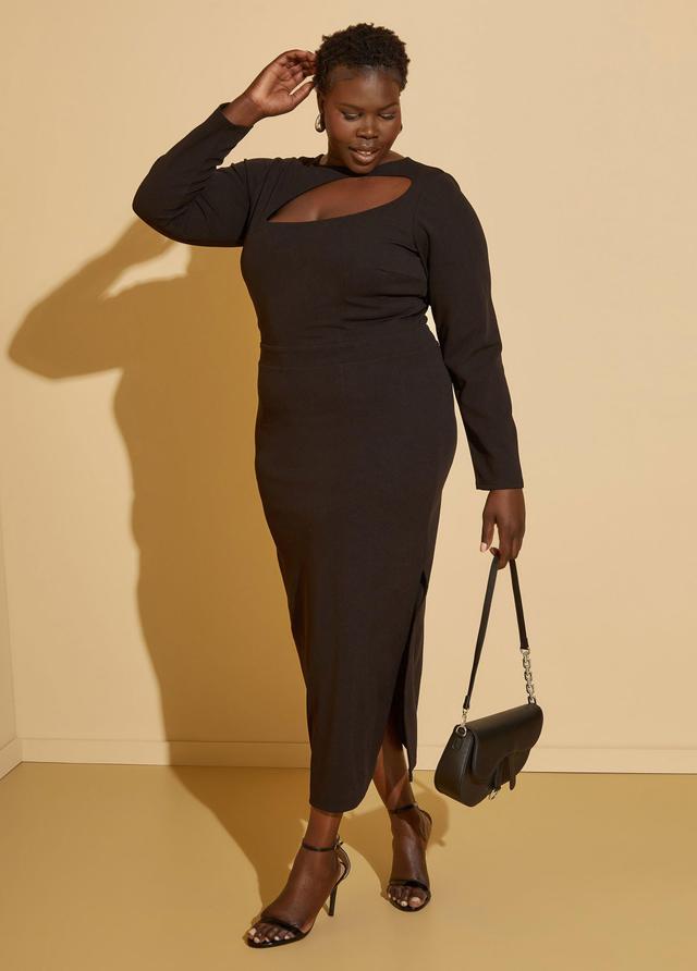 Plus Size Cutout Midaxi Bodycon Dress Ashley Stewart Product Image