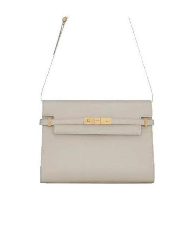 SAINT LAURENT Manhatten Clasp-fastening Shoulder Bag In White Product Image