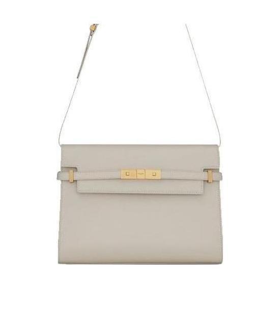 SAINT LAURENT Manhatten Clasp-fastening Shoulder Bag In White Product Image