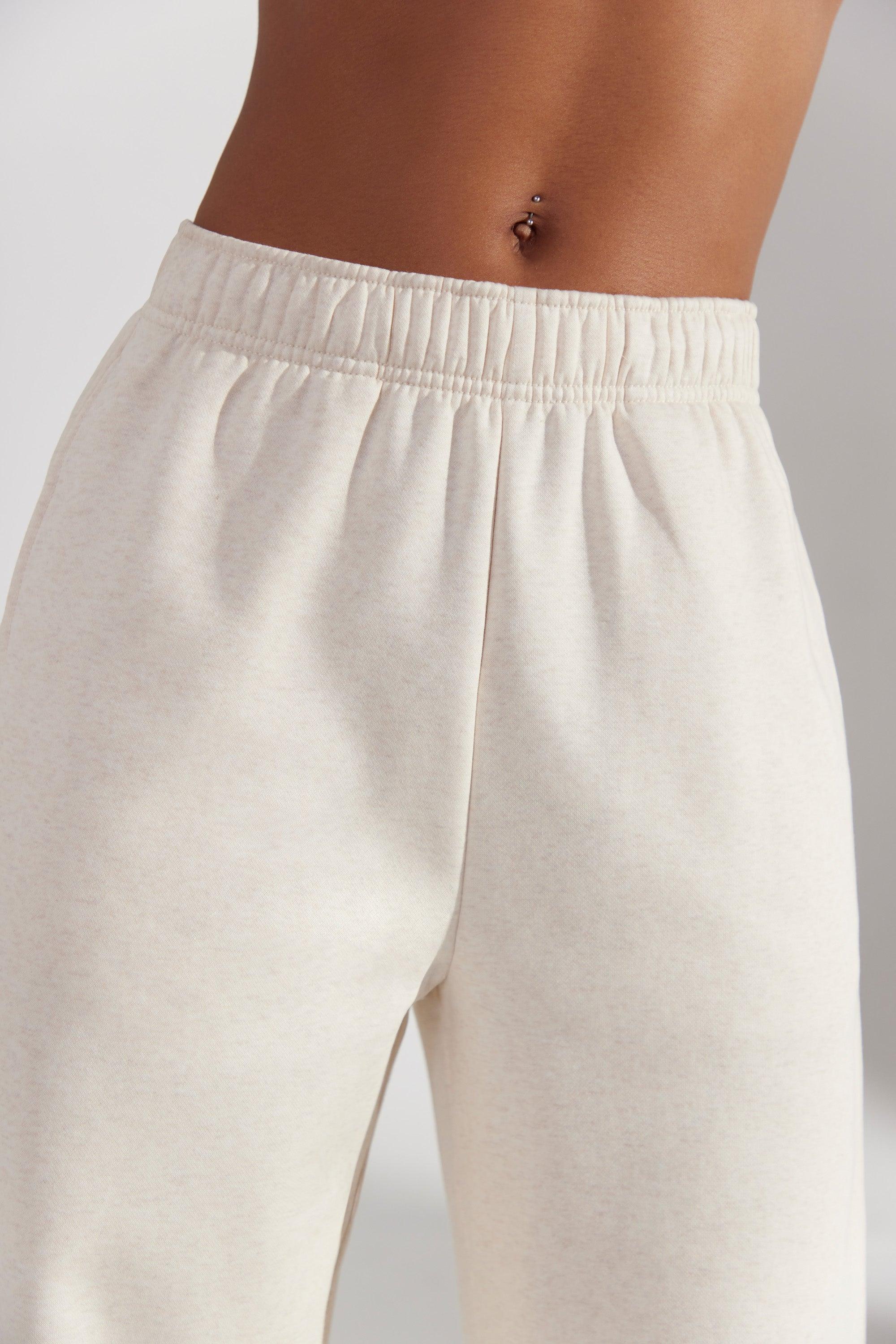 Wide Leg Joggers in Heather Oat Product Image