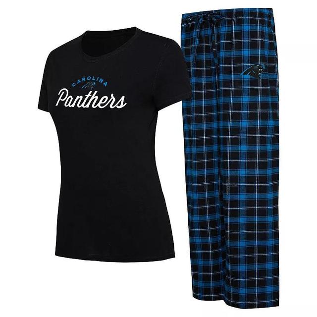 Womens Concepts Sport /Blue Carolina Panthers Arctic T-Shirt & Flannel Pants Sleep Set Product Image