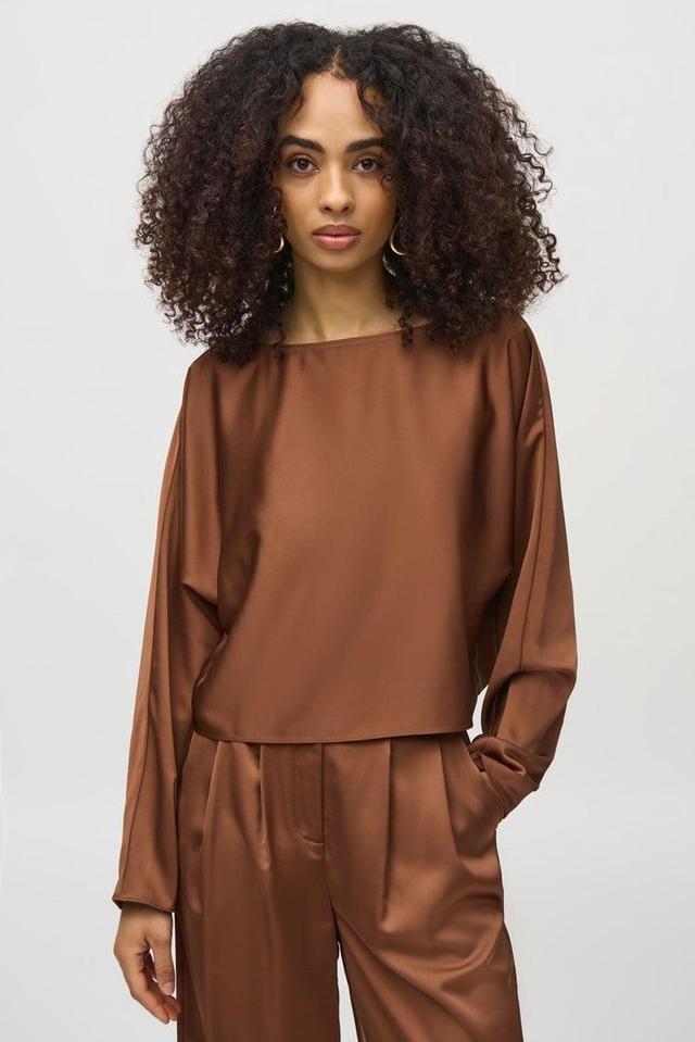 Satin Boxy Top- Chestnut Product Image