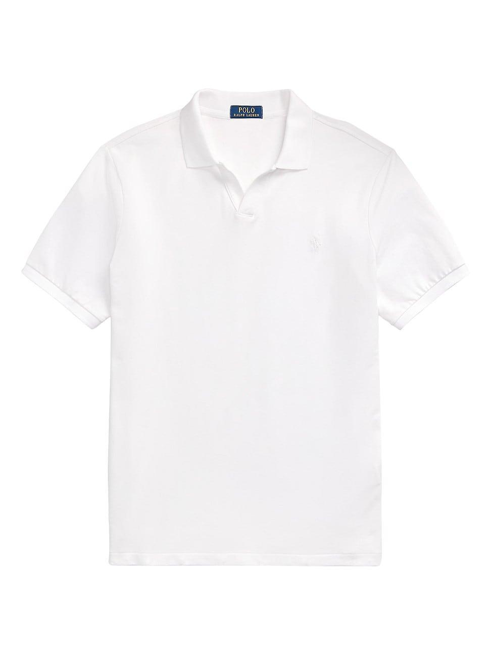 Mens Stretch Mesh Johnny Collar Polo Shirt Product Image