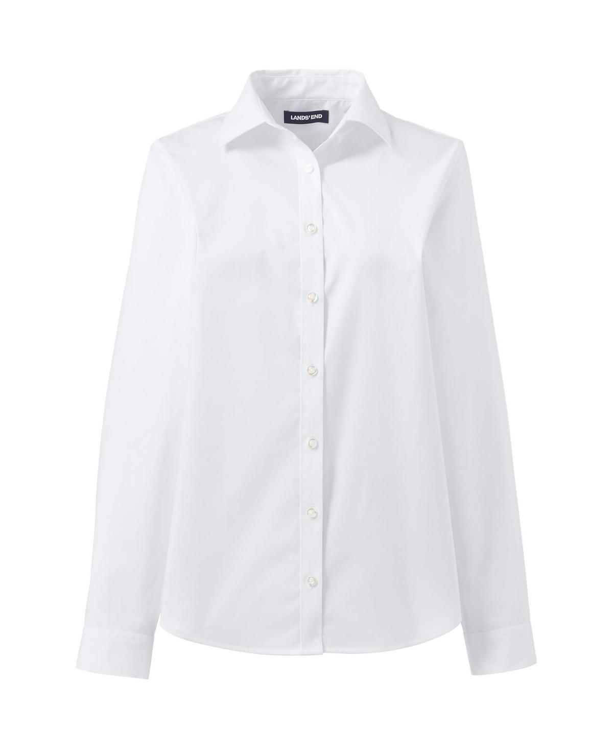 Lands End Womens School Uniform No Gape Long Sleeve Stretch Shirt Product Image