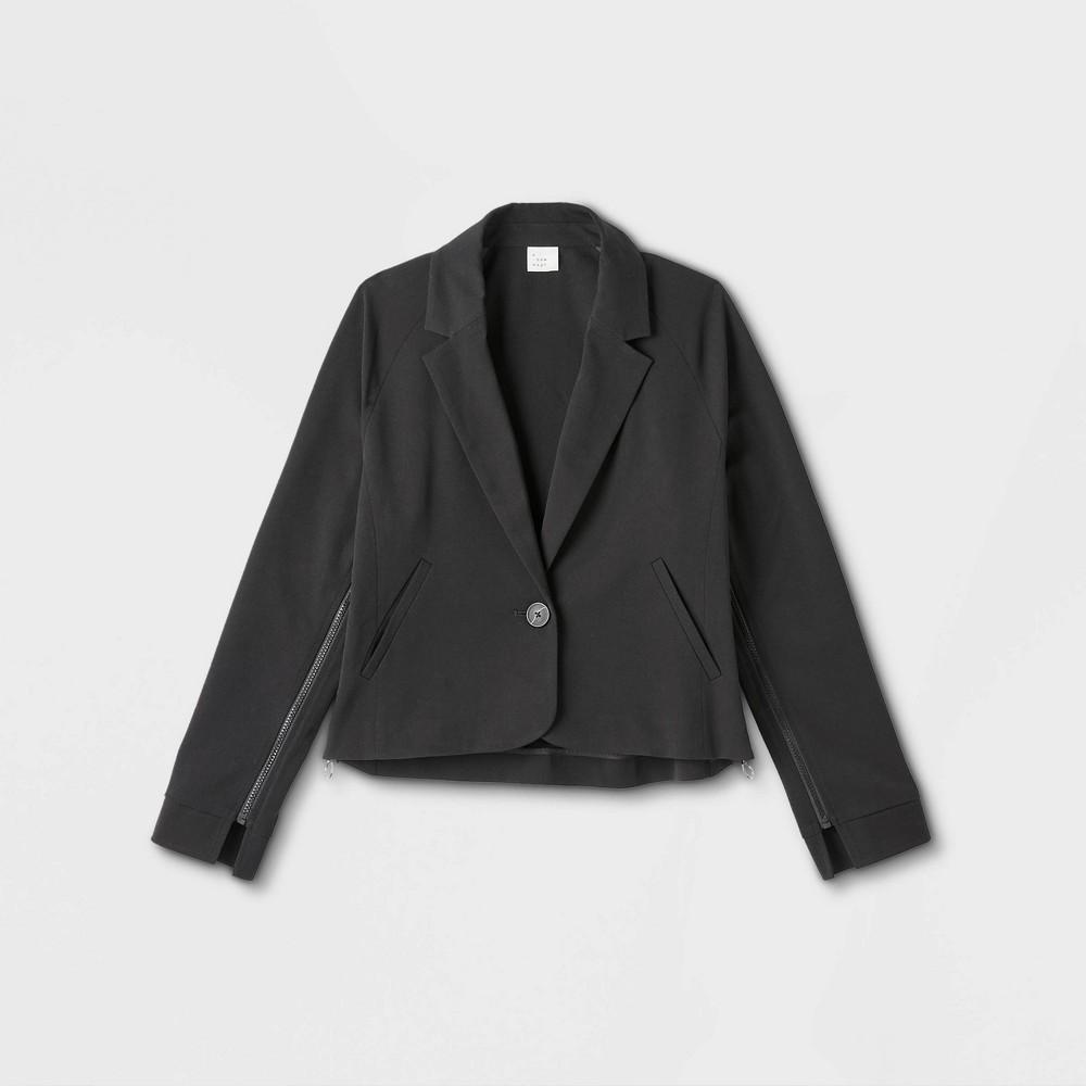 Womens Adaptive Seated Fit Side Opening Blazer Jacket - A New Day Black 3X Product Image