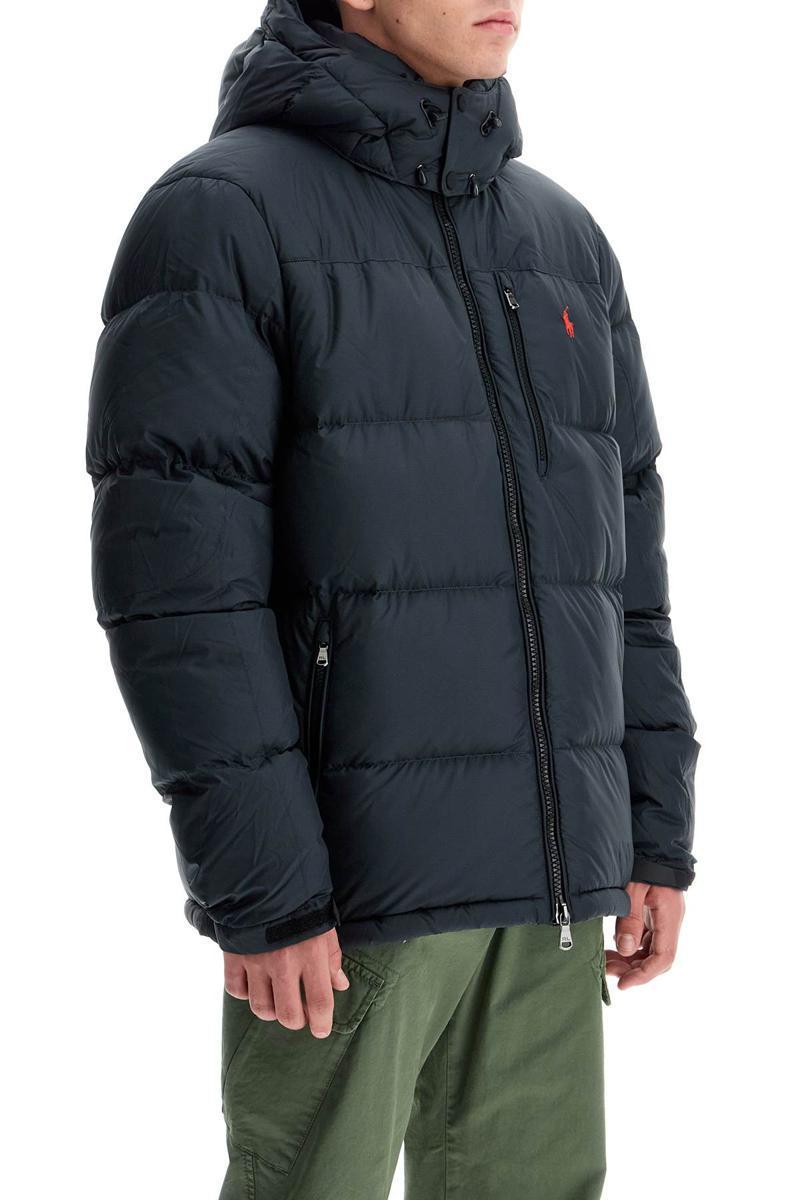 Ripstop Down Jacket With Hood In Black Product Image