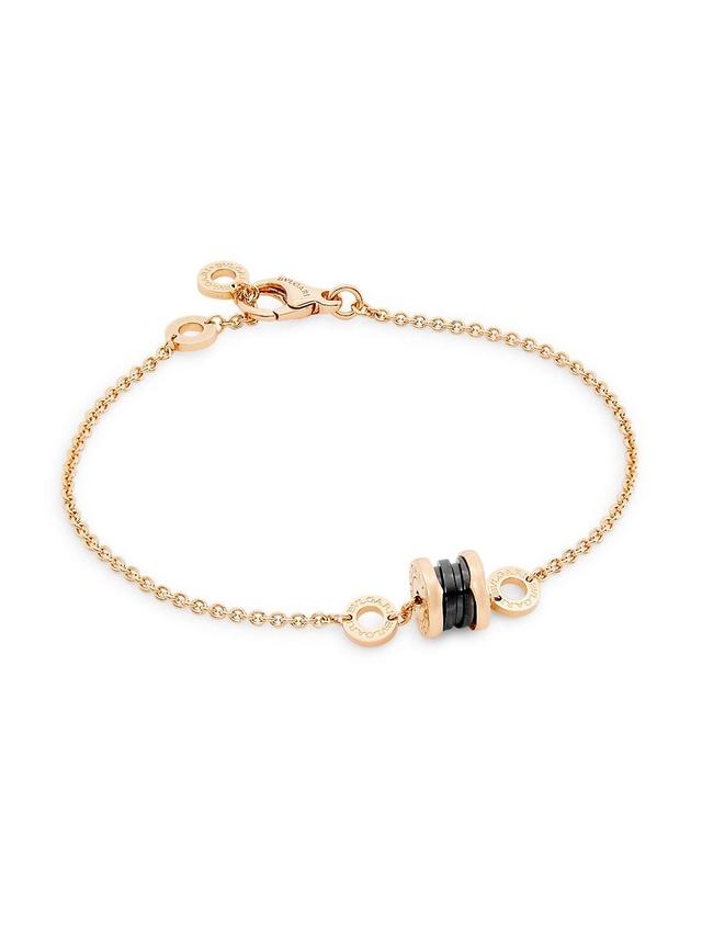 Womens B. zero1 18K Rose Gold & Black Ceramic Bracelet Product Image