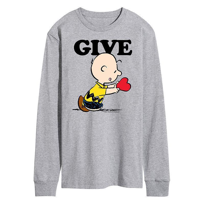 Mens Peanuts Give Love Long Sleeve Tee Product Image