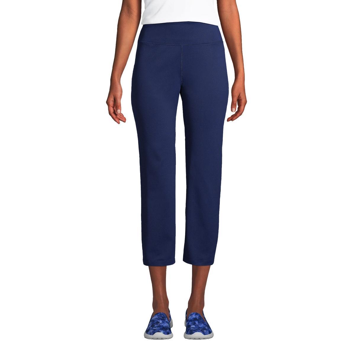 Womens Lands End UPF 50 Active Capri Yoga Pants Deep Blue Product Image