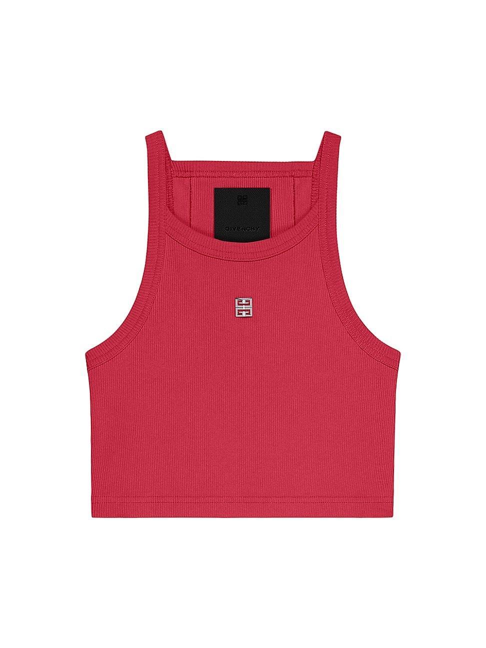 Womens Cropped Tank Top in Cotton with 4G Detail Product Image