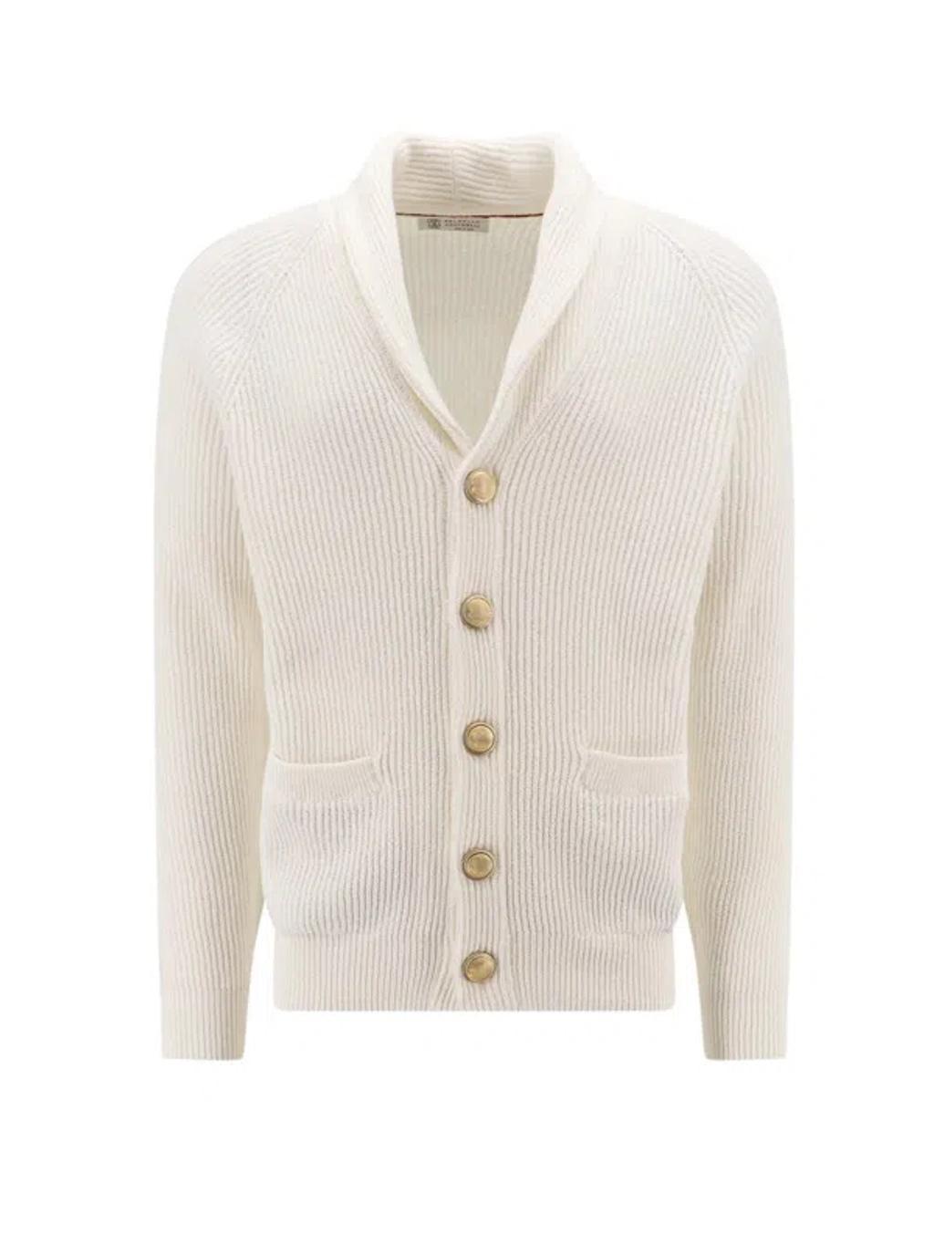 Buttoned Knitted Cardigan In White product image