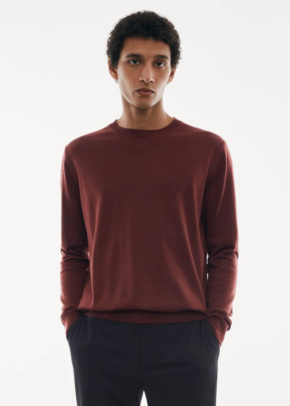 MANGO MAN - Merino wool washable sweater wineMen Product Image