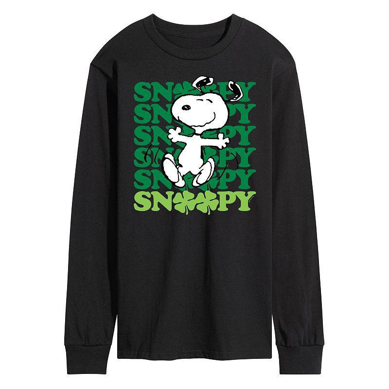 Mens Peanuts Snoopy Clover Dance Long Sleeve Tee Blue Product Image