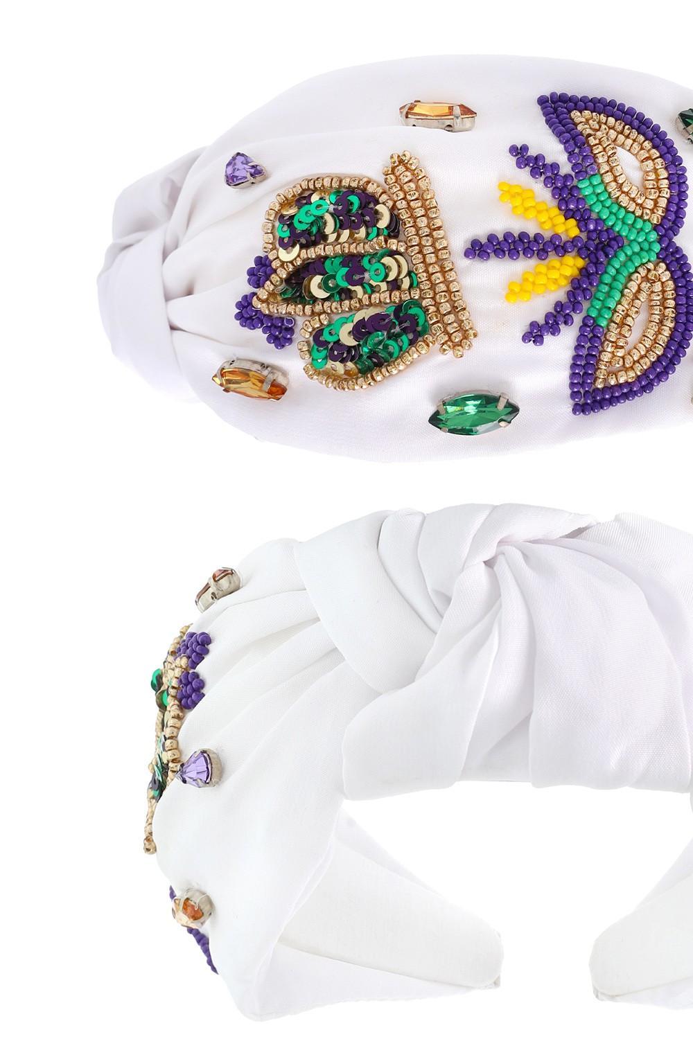 Mardi Gras Tri Color Sequin Headband Product Image