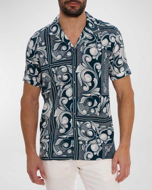 Mens Baroque-Print Camp Shirt Product Image