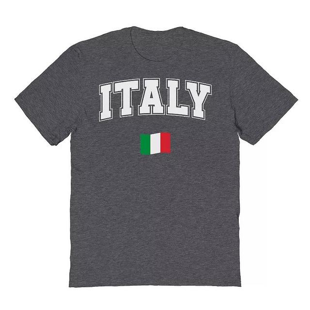 Mens Italy Flag Graphic Tee Dark Grey Product Image